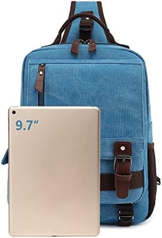 Leaper Canvas Messenger Bag Sling Bag Cross Body Bag Shoulder Bag Black, L - Image 4